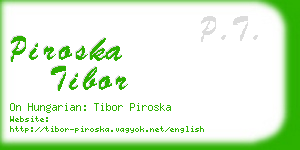 piroska tibor business card